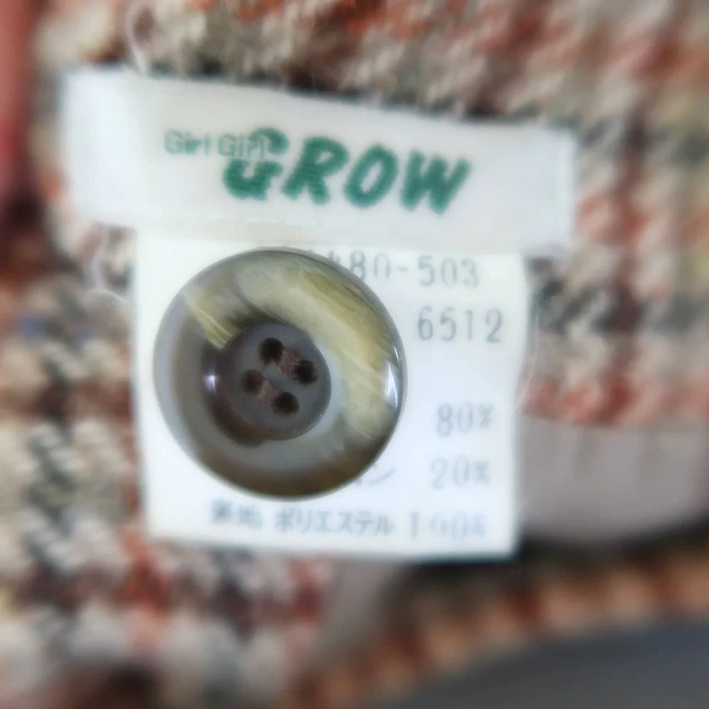 Vintage tan brown houndstooth plaid midi jumper overall dress S - Picture 7 of 7